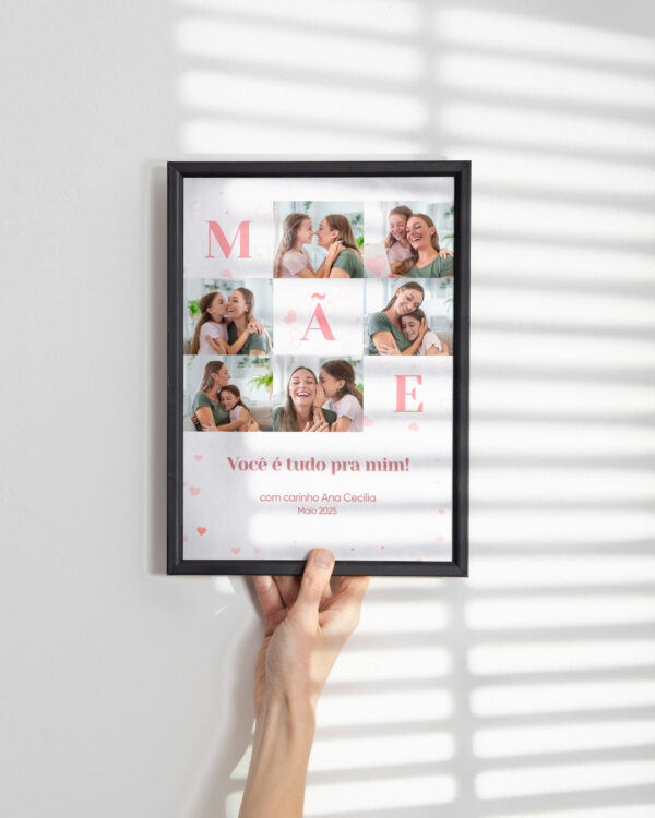 Quadro Dia das Mães Personalizado com Fotos e Frase “Você é tudo pra mim” - Image 2